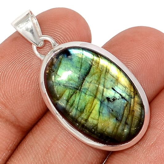 Sterling Silver Multi Fire Labradorite Pendant