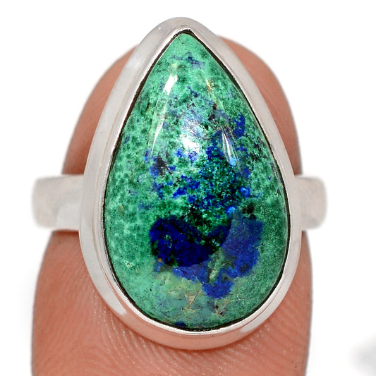 Sterling Silver Azurite in Malachite Ring