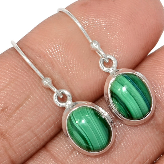 Sterling Silver Malachite Earrings