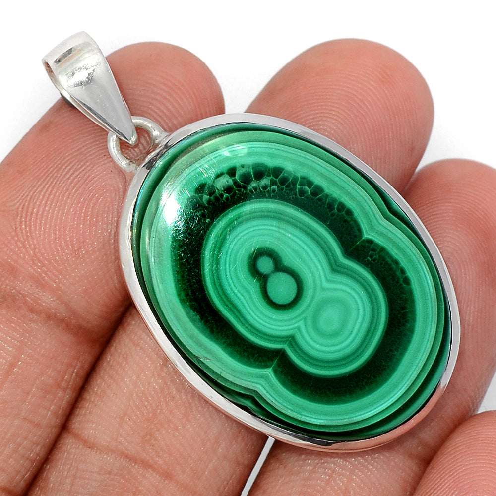 Sterling Silver Malachite Pendant