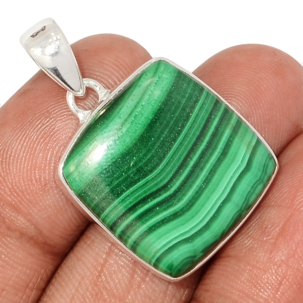 Sterling Silver Malachite Pendant