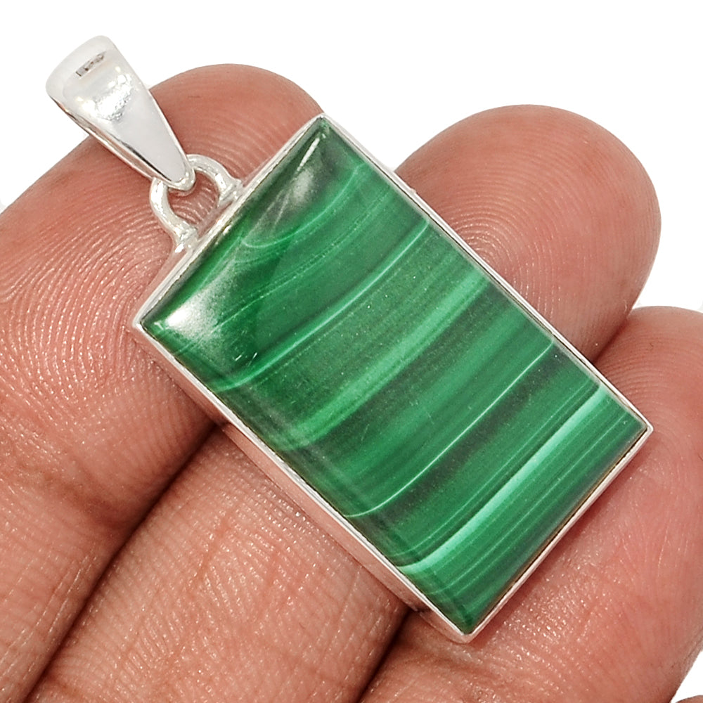 Sterling Silver Malachite Pendant