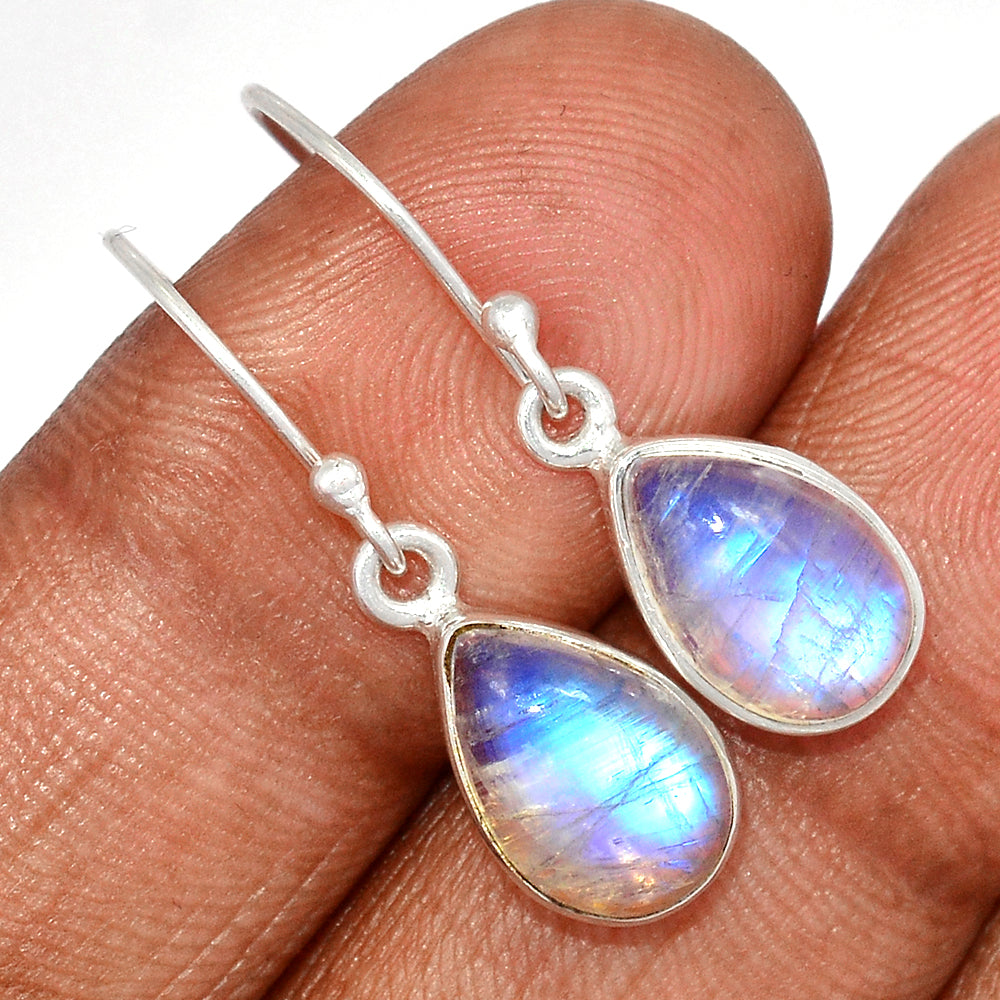 Sterling Silver Rainbow Moonstone Earrings