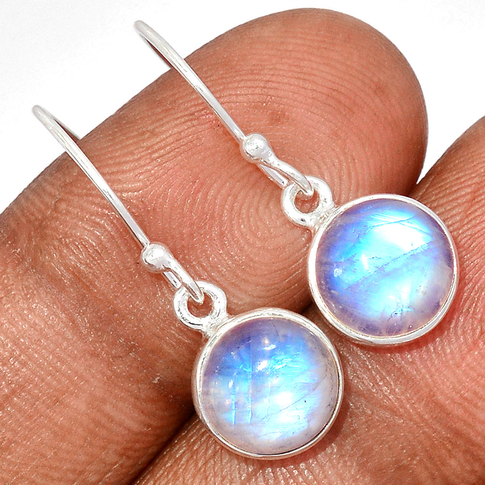 Sterling Silver Rainbow Moonstone Earrings