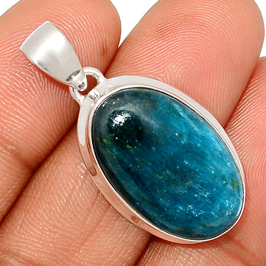 Sterling Silver Neon Blue Apatite Pendant