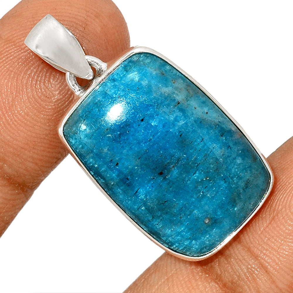 Sterling Silver Neon Blue Apatite Pendant