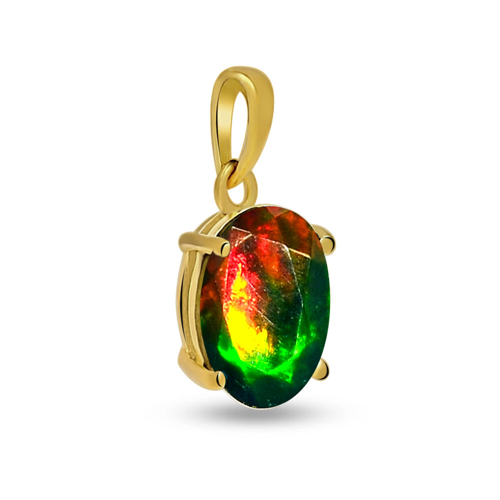 18k Gold Vermeil Chalama Black Opal Pendant