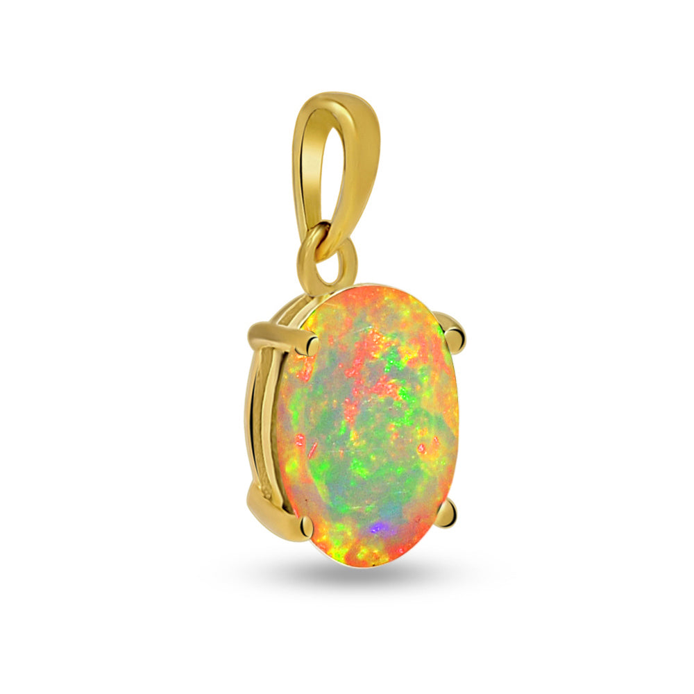 18k Gold Vermeil Ethiopian Opal Pendant