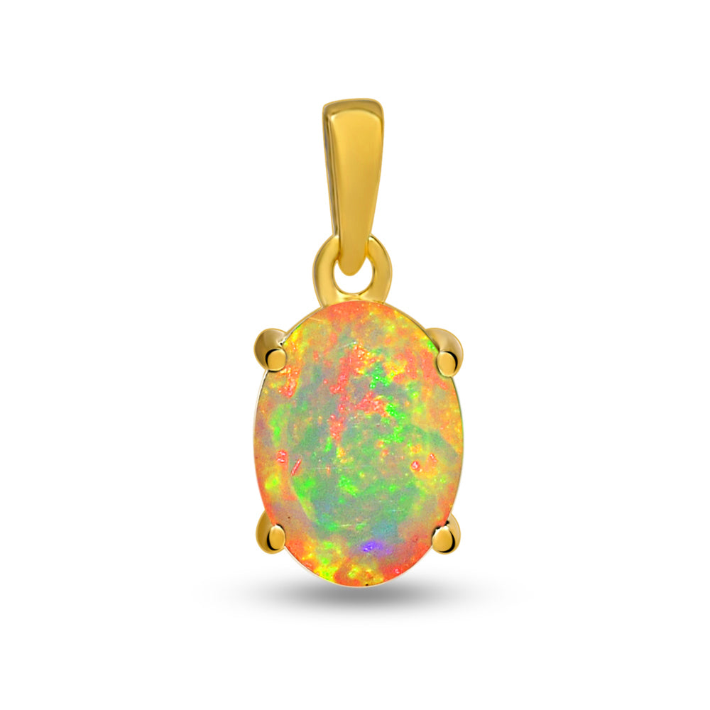 18k Gold Vermeil Ethiopian Opal Pendant