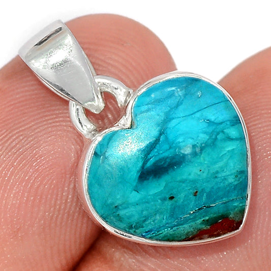 Sterling Silver Rare Peruvian Opalina Heart Pendant