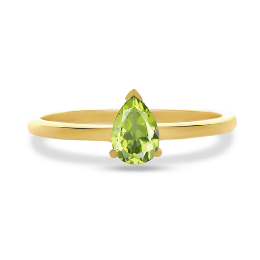 18k Gold Vermeil Faceted Peridot Ring