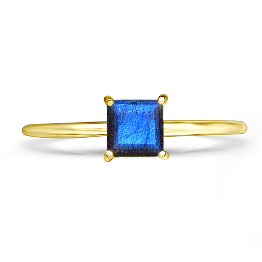 18k Gold Vermeil Labradorite Ring