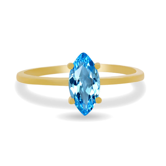Gold Vermeil Blue Topaz Ring