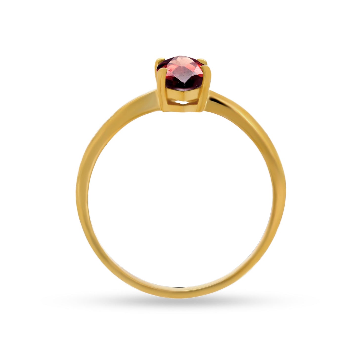 18k Gold Vermeil Faceted Garnet Ring