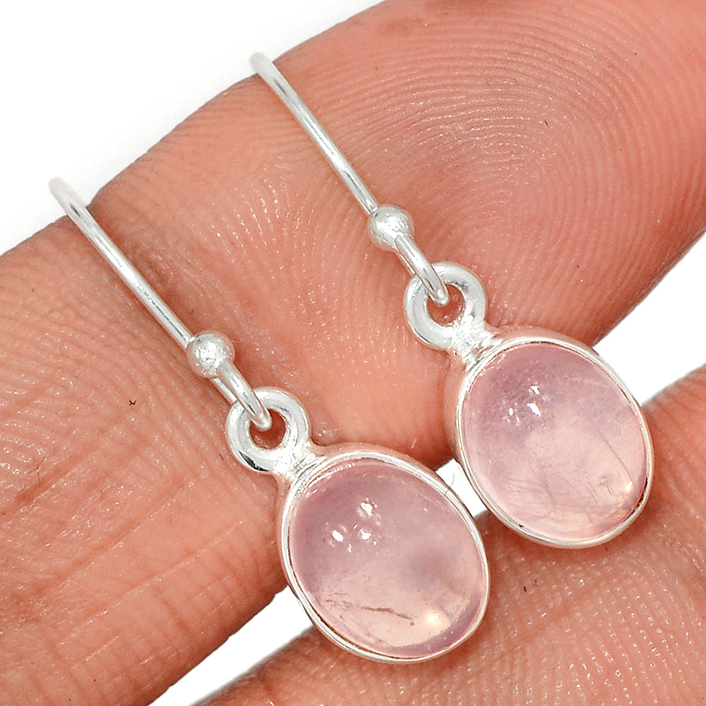 Sterling Silver Rose Quartz Earrings