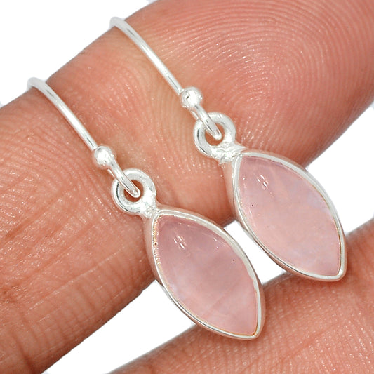 Sterling Silver Faceted Rose Quartz Earrings
