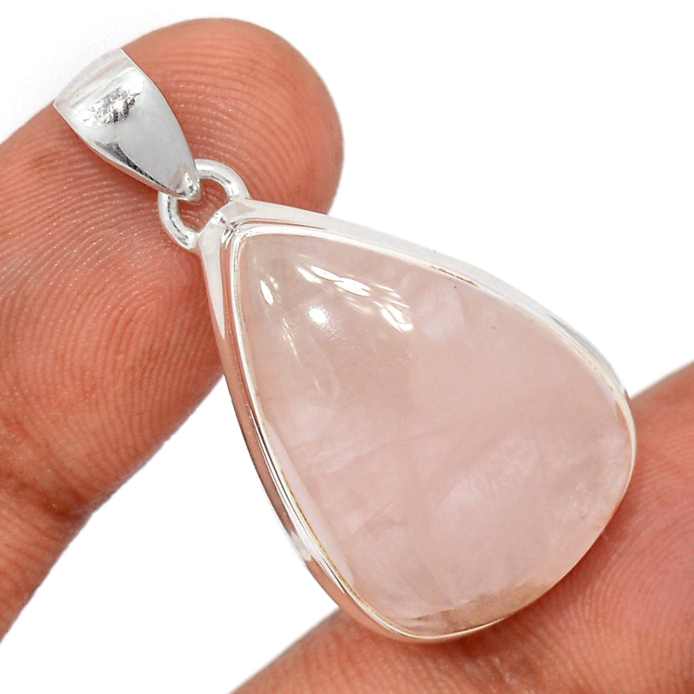 Sterling Silver Rose Quartz Pendant