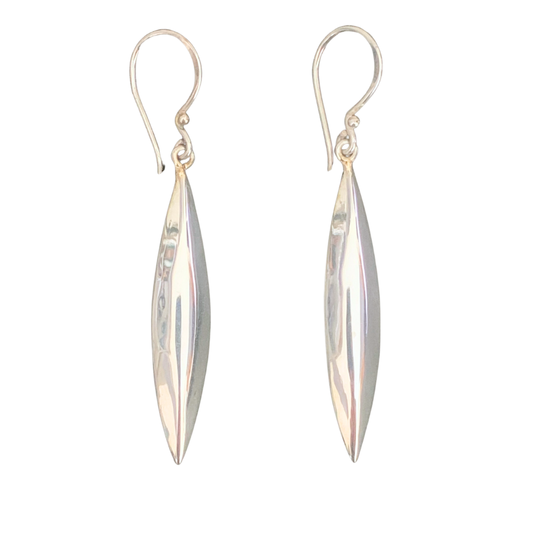 Sterling Silver Bamboo Leaf Earrings