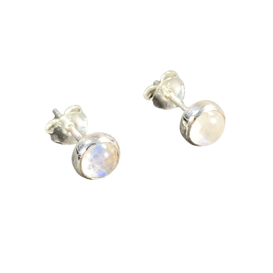 Sterling Silver Moonstone Studs
