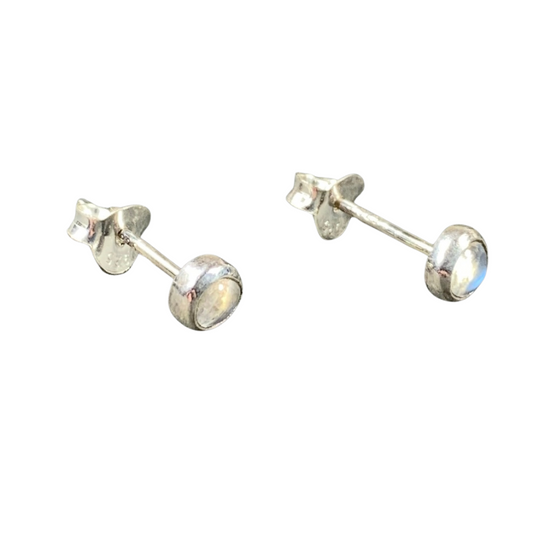 Sterling Silver Moonstone Studs