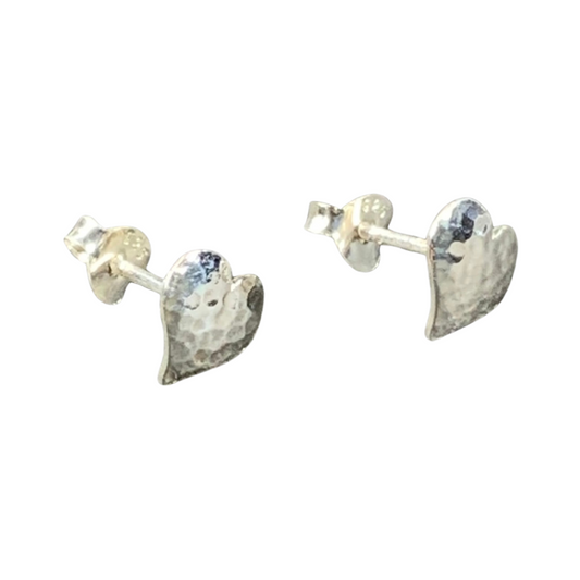 Sterling Silver Large Heart Studs