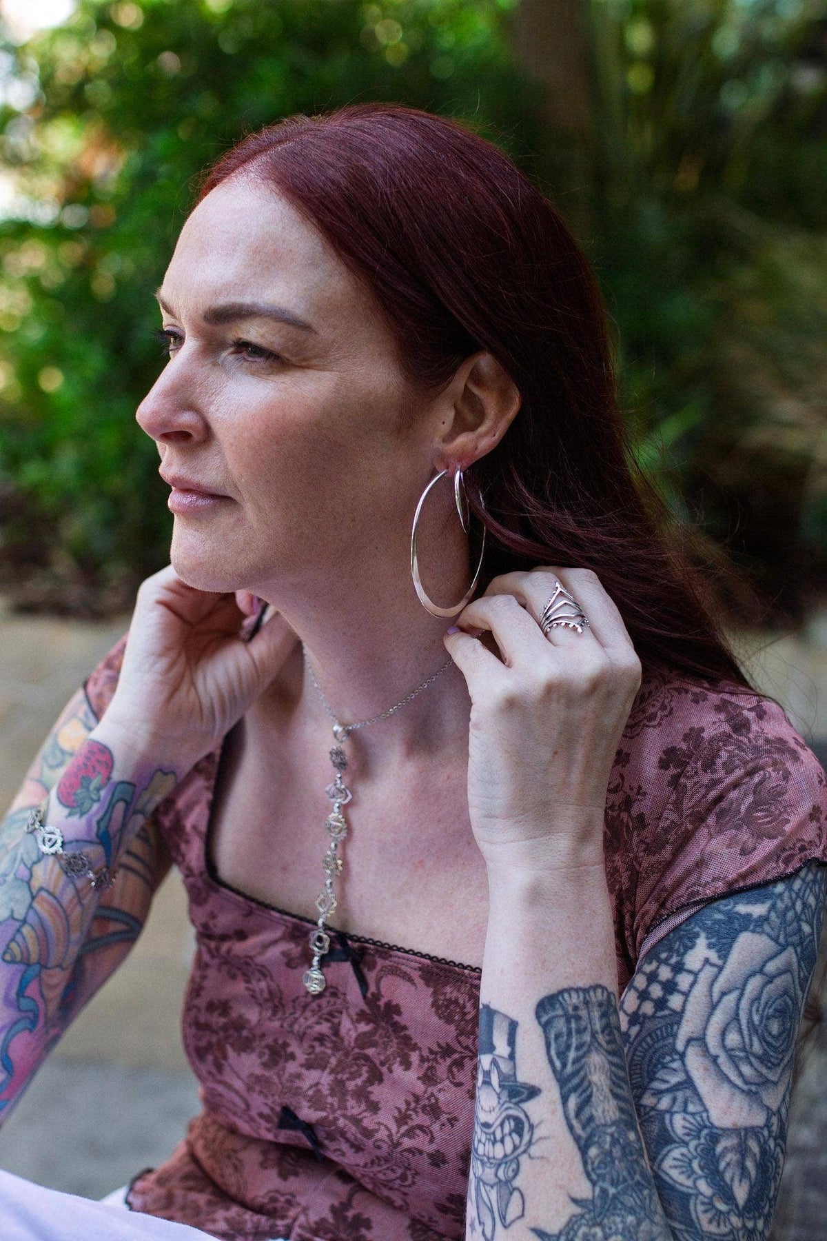 Hammered Flat Silver Hoop Earrings Butterfly Back, Irregular Silver Hoops, Ethnic Jewellery, Everyday Silver Earrings