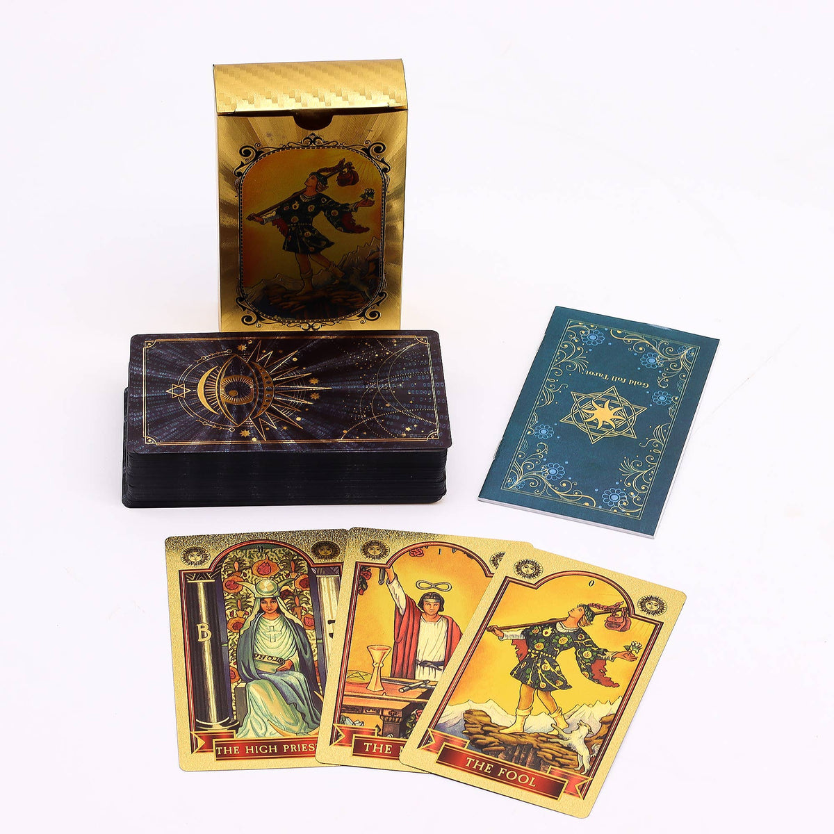 Tarot Card Set Blue & Gold Foil - All Seeing Eye & Booklet