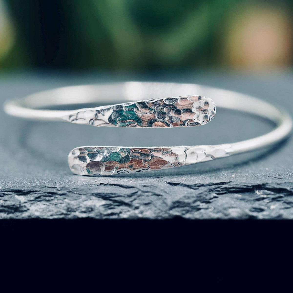 Hammered Silver Bracelet, Non Tarnish Bangle