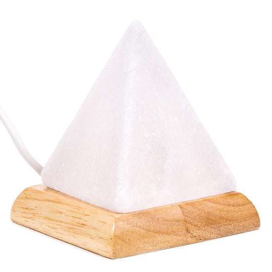 Mini Mood Salt Lamp Pyramid white USB + LED