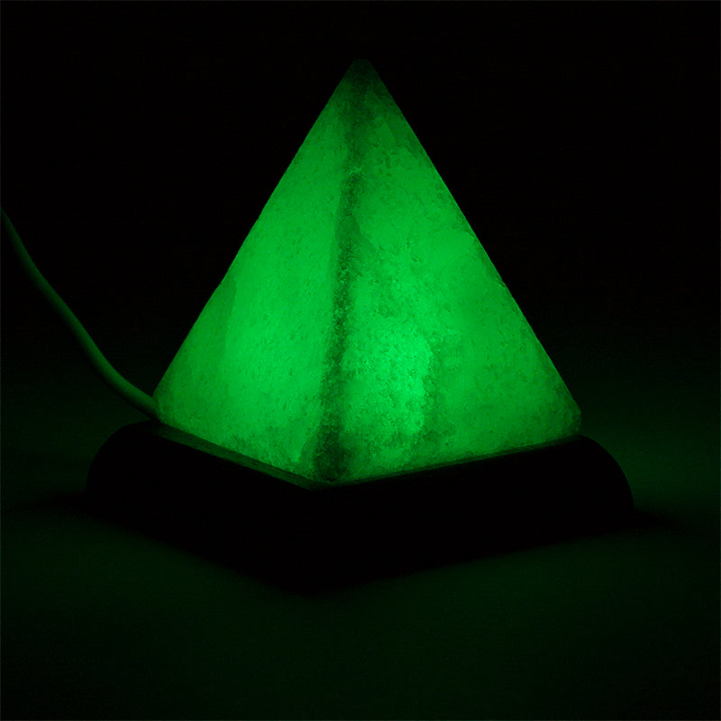 Mini Mood Salt Lamp Pyramid white USB + LED