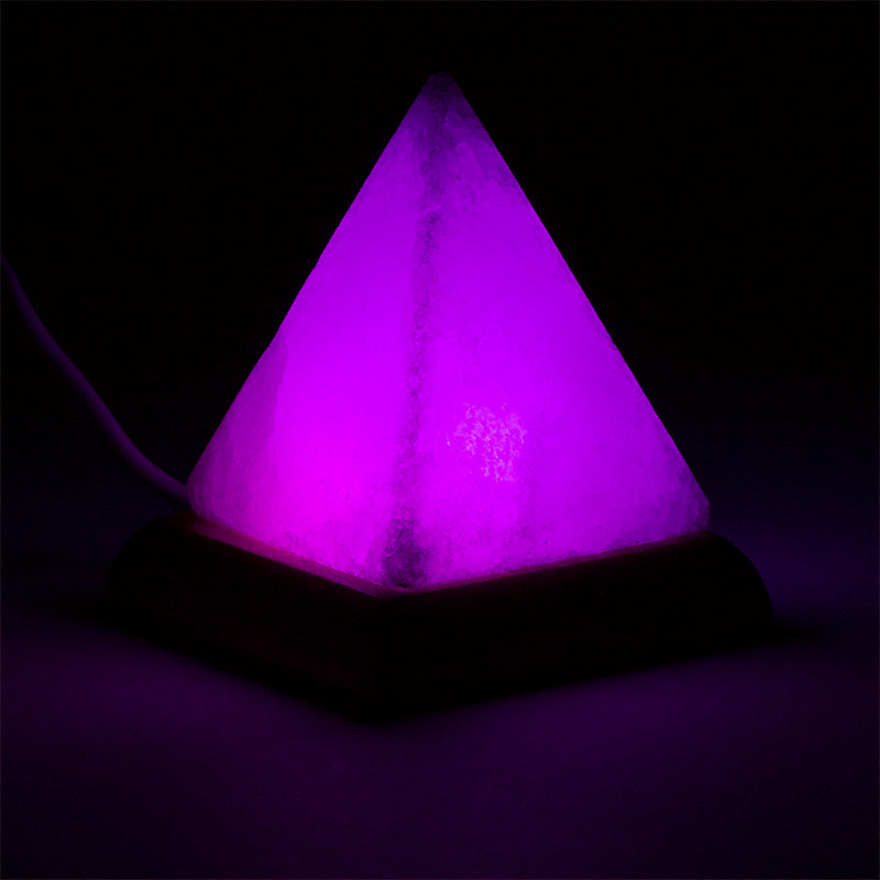 Mini Mood Salt Lamp Pyramid white USB + LED