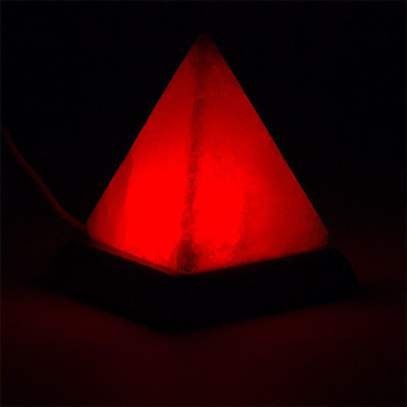 Mini Mood Salt Lamp Pyramid white USB + LED