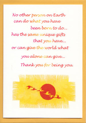 'Thank You for Being You' Greetings Card