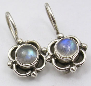 Rainbow Moonstone Sterling Silver Earrings