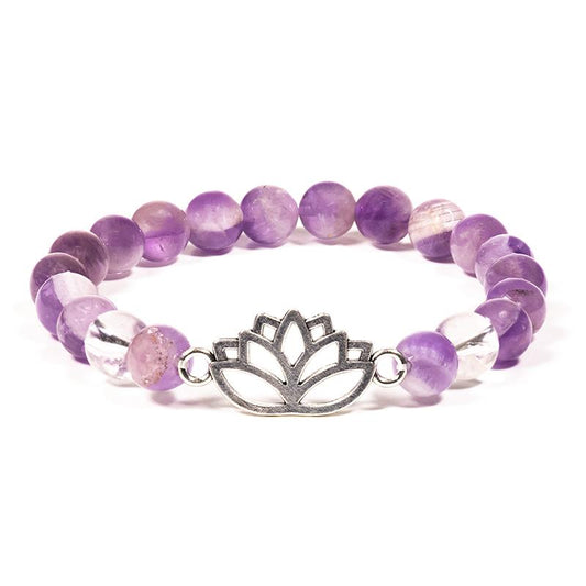 Amethyst Lotus Flower Bracelet