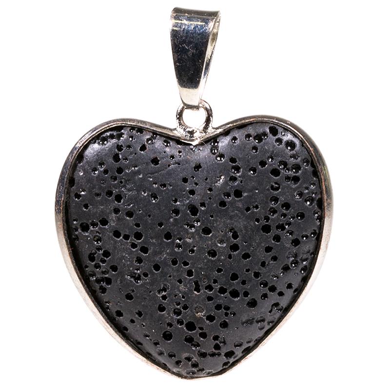 Lava Stone Heart Pendant