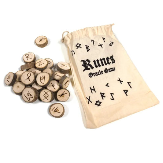 Runes Oracle Game with Cotton Bag