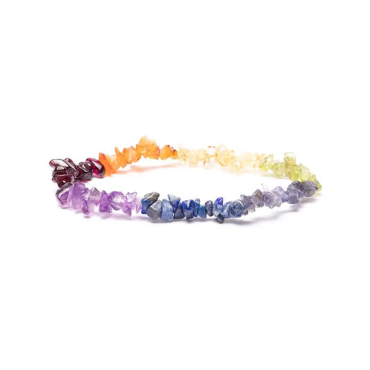 Seven Chakra Elastic Chip Bracelet