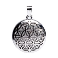 Flower of Life Pendant with Rock Crystal