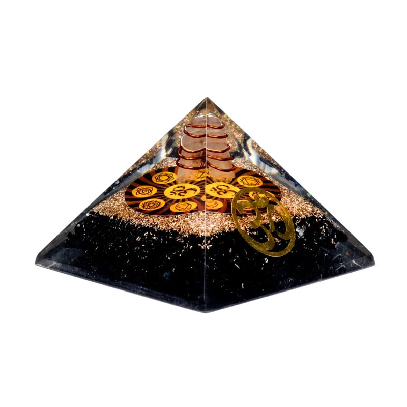 Orgonite Chakra Pyramid - Black Tourmaline With Ohm