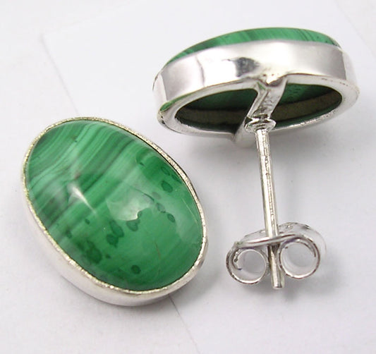 Malachite Sterling Silver Studs