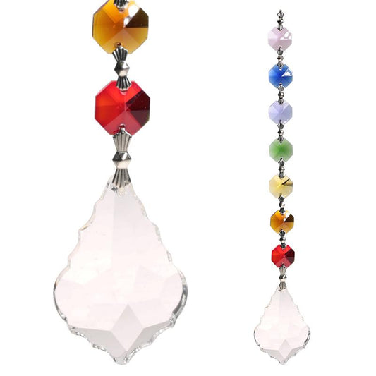 Harmony Feng Shui Chakra Rainbow Crystal Leaf Drop