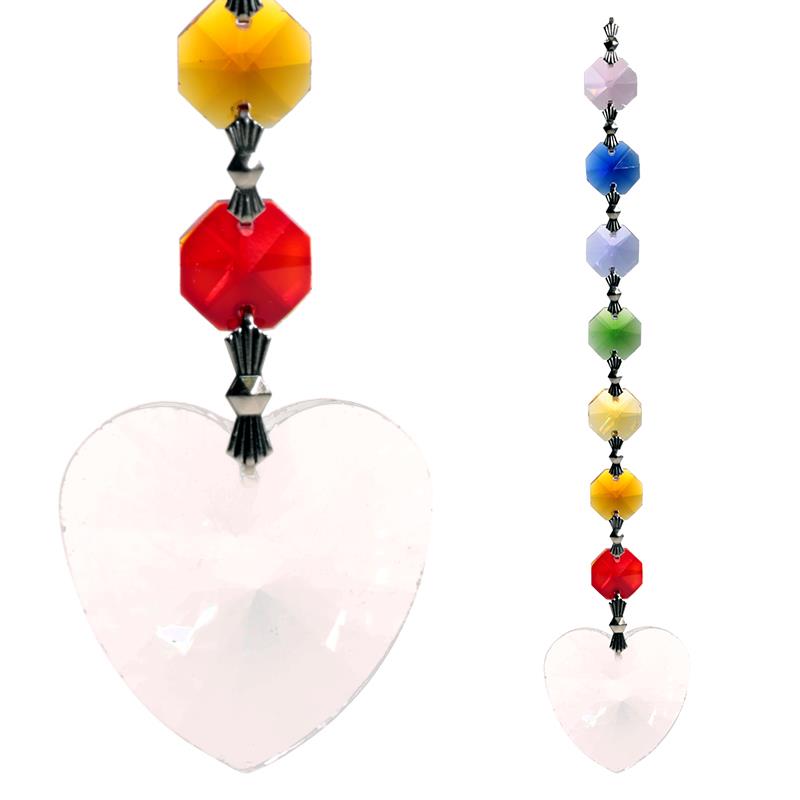 Metta Feng Shui Chakra Rainbow Crystal Heart