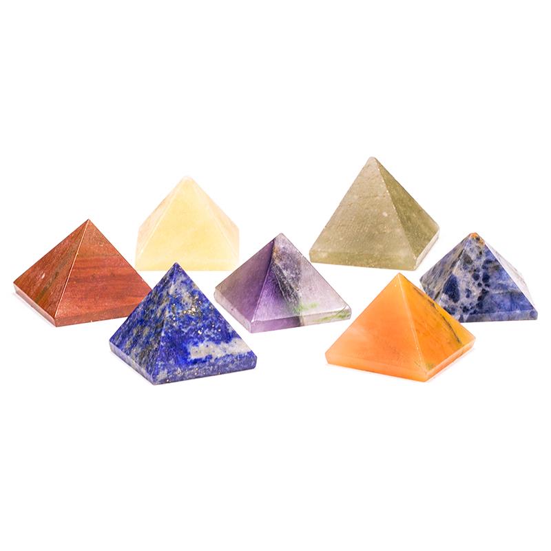 Chakra 7 Stone Set Pyramid-Shaped
