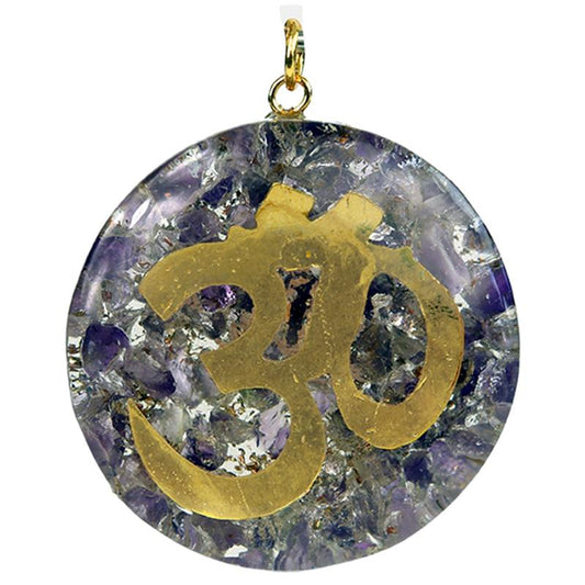 Orgonite Om Pendant Amethyst