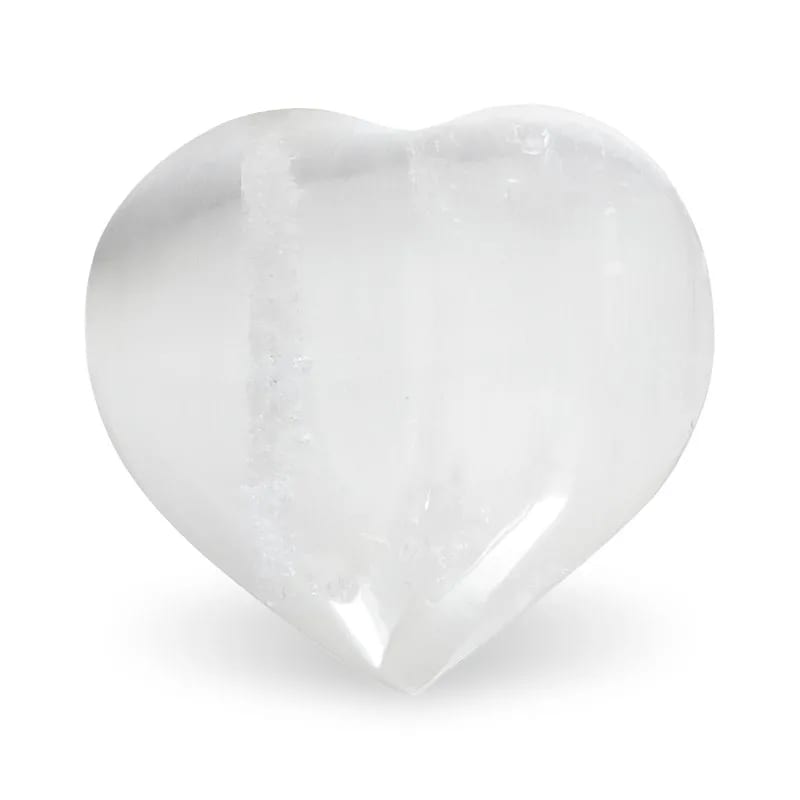 White Selenite Heart Thumb / Worry Stone