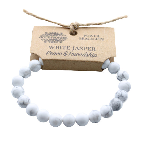 White Jasper (Howlite) Power Bracelet