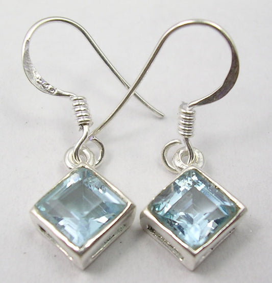 Sterling Silver Blue Topaz Earrings
