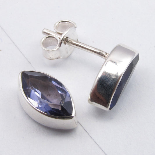 Sterling Silver Iolite Stud Earrings