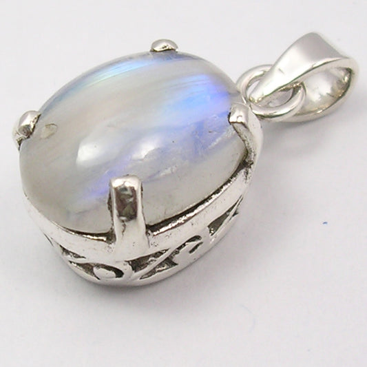 Rainbow Moonstone Sterling Silver Pendant
